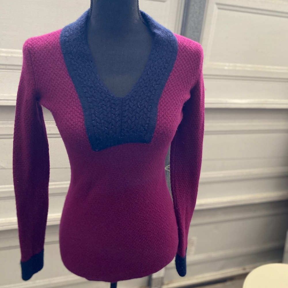 Tory Burch Purple & Navy Sweater!
